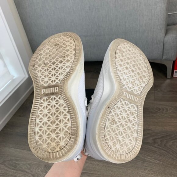 Puma Clyde Court GW Jr Running Shoes Knit Sneakers White Black Size 6.5 - Picture 13 of 14